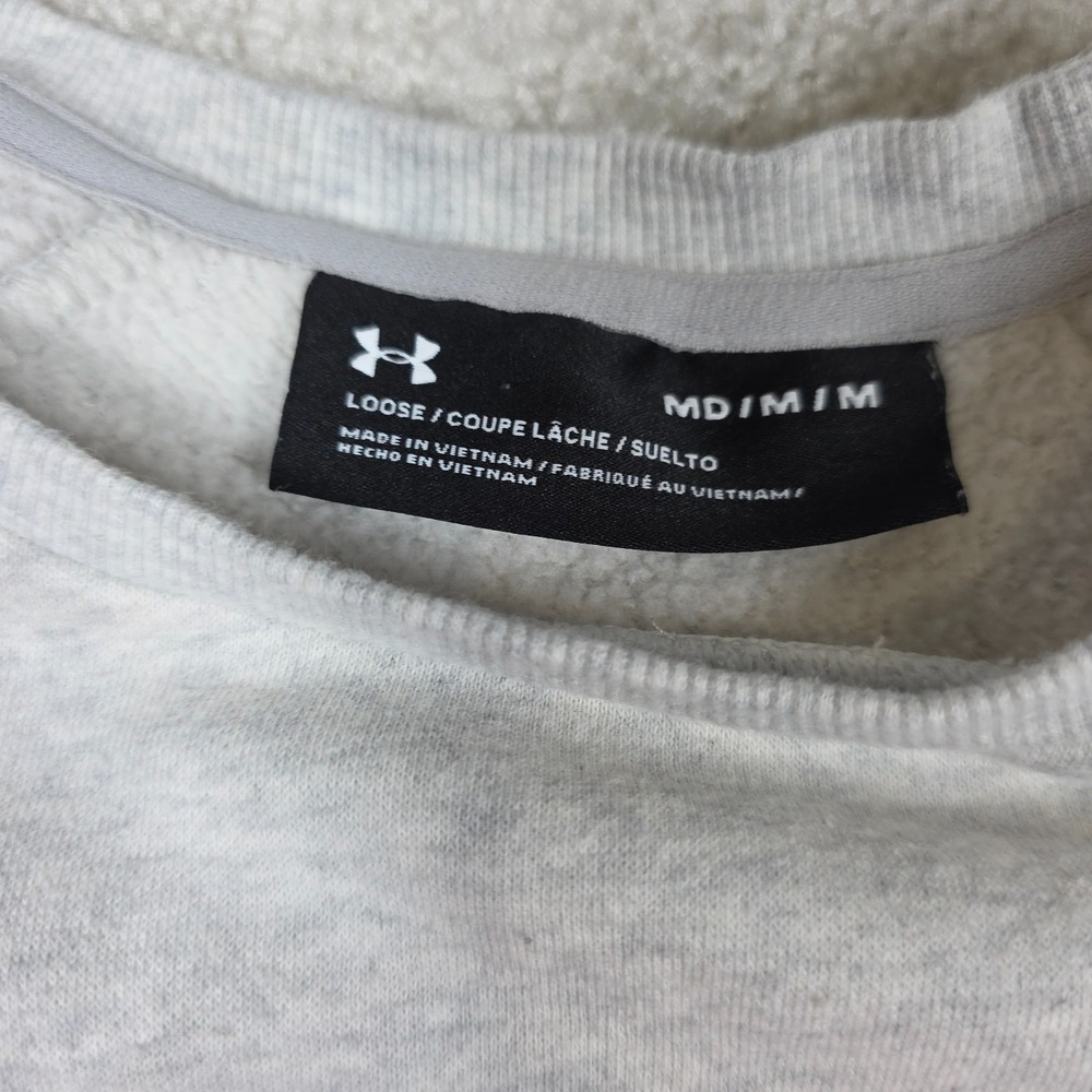 Under Armour Wisconsin Badgers Sweatshirt Mens Medium Gray Crew Neck Pullover - Picture 3 of 7